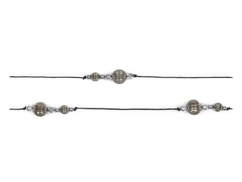 Shell Leather String Belt (Black)