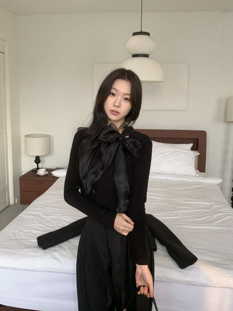 Tilly Tie Scarf Long Sleeve Top