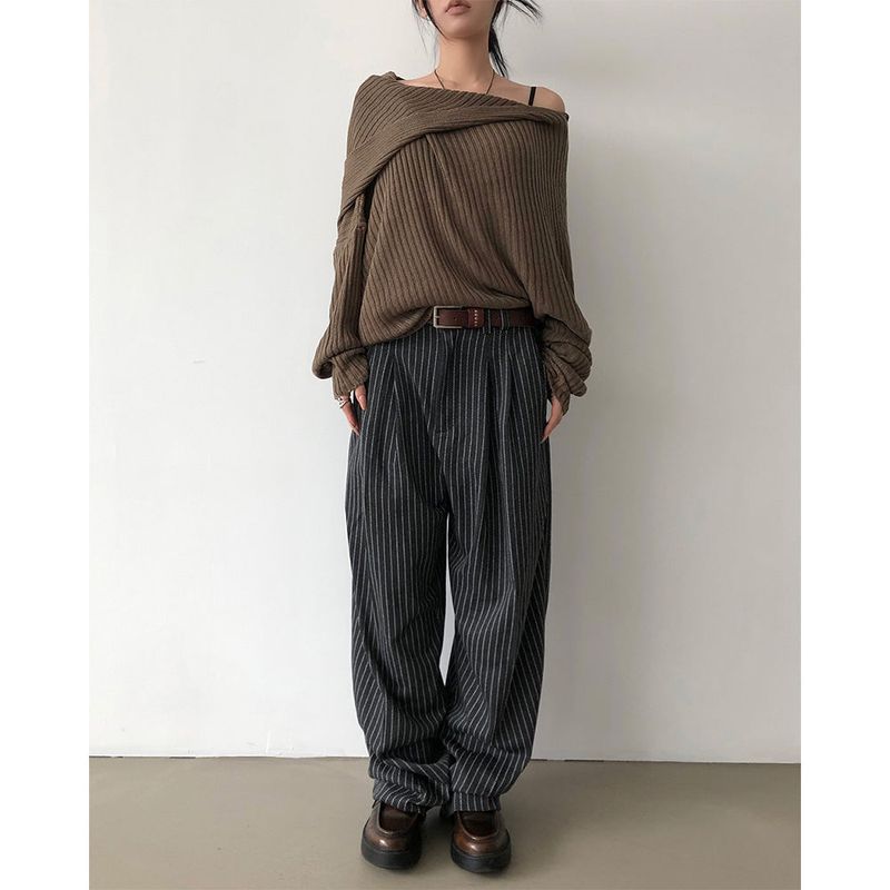 DEEP SWAY（ディープ スウェイ）の「[UNISEX] ストライプカーブドスラックス（パンツ）」