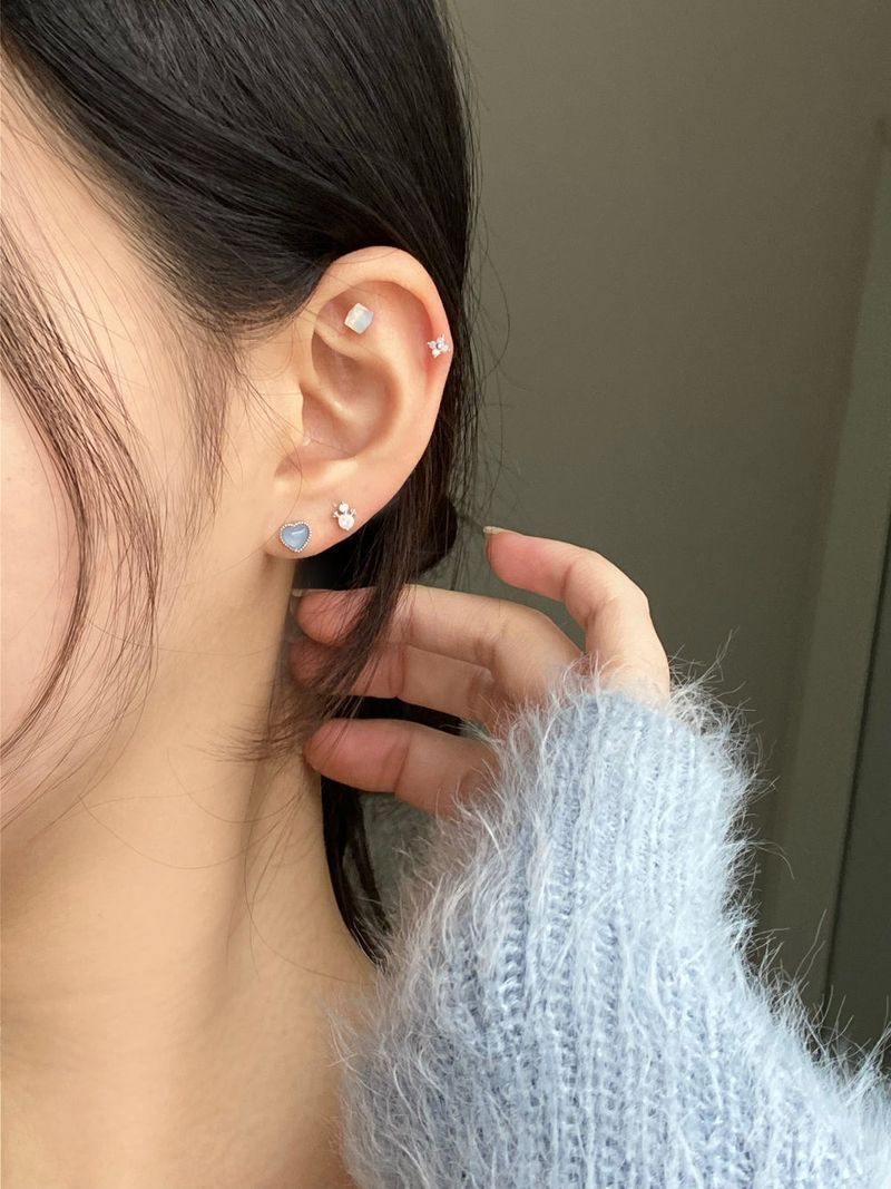[5 set] winter snowflower piercing set