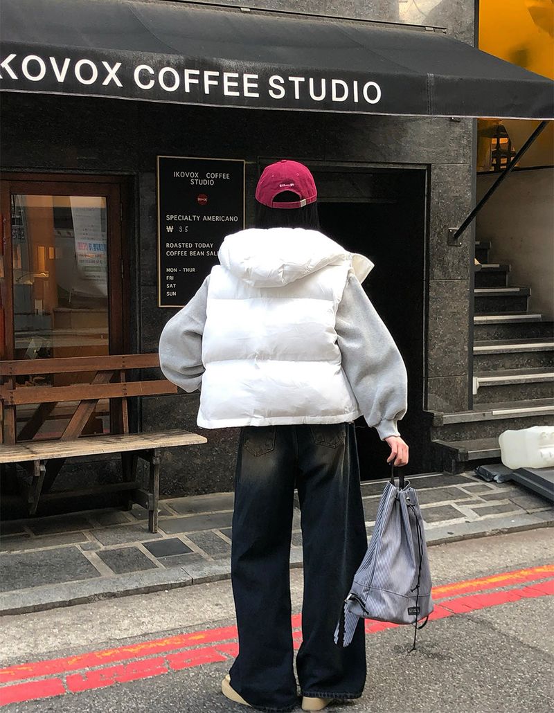 [BELLIDE MADE] Hooded string down vest
