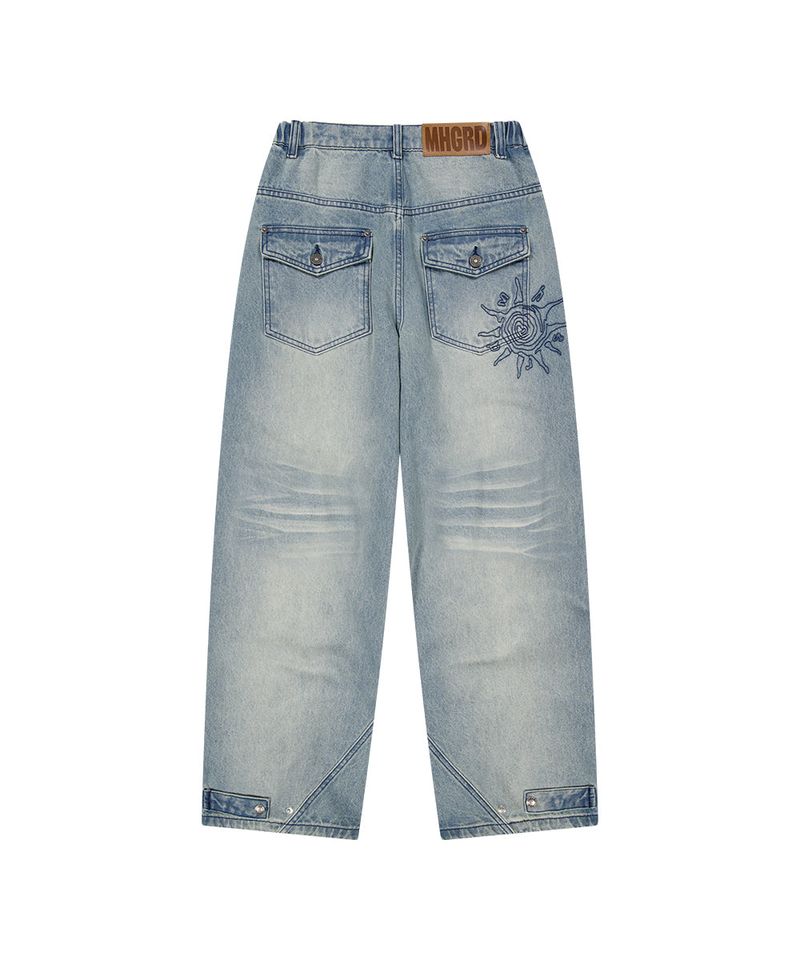 WASHED POCKET DENIM PANTS_BLUE