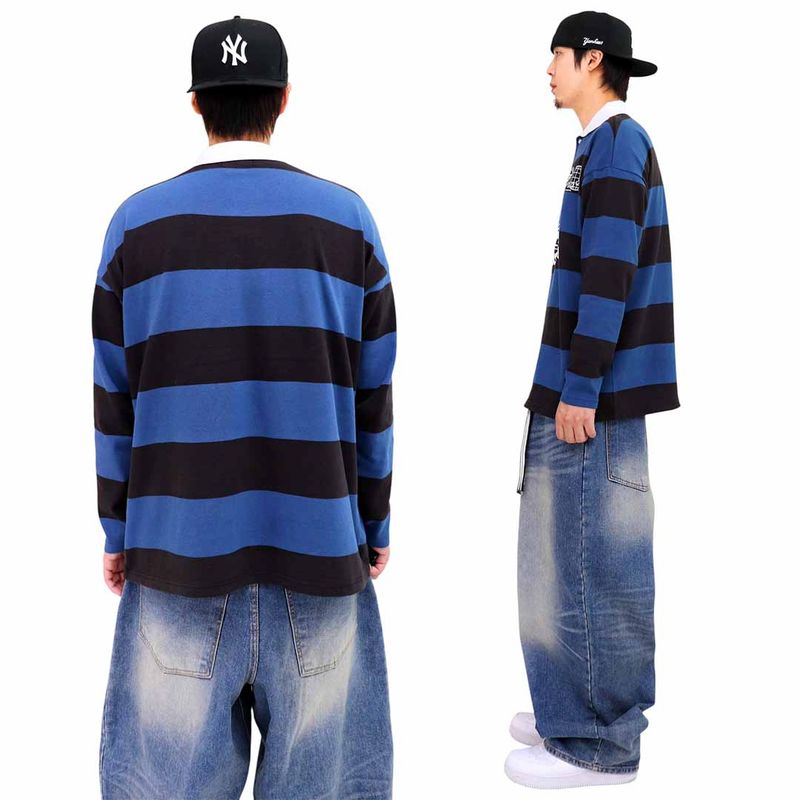 Oversized Old-School Stripe Polo Shirt