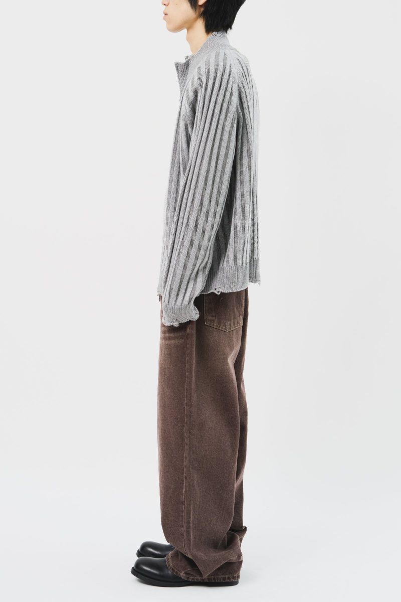 Sep Contrast Knitted Zip Up (3color)