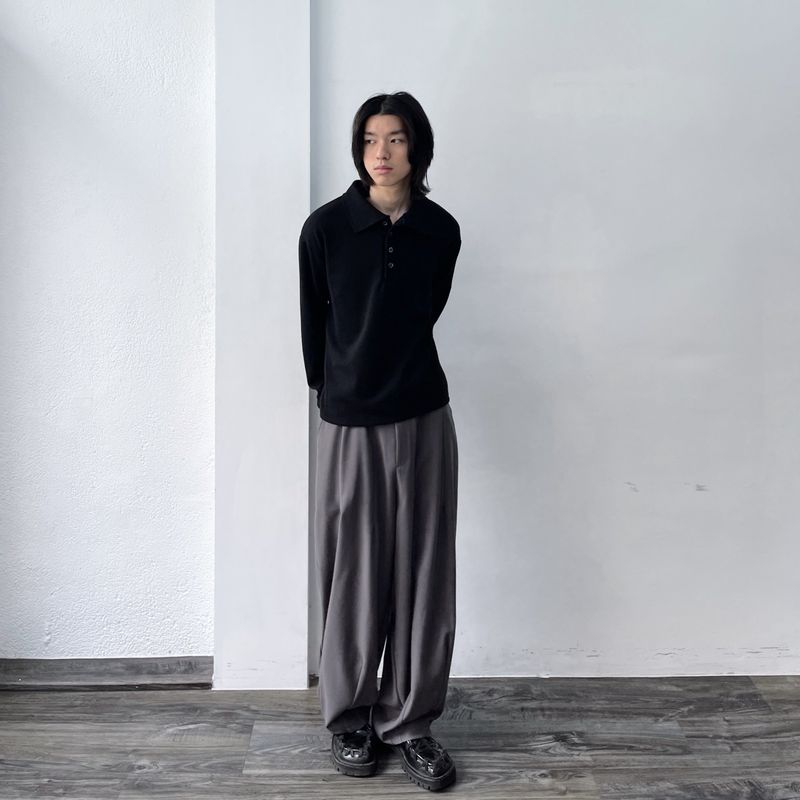 2-Way Stand Collar Long Sleeve