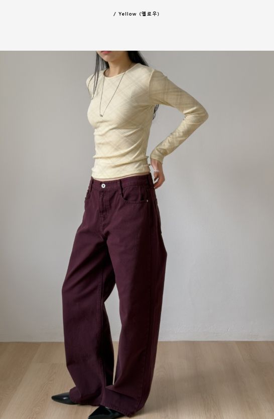 Checked Slim Long Sleeve T-shirt