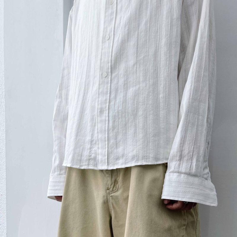 Sheer Stripe Relaxed Shirt