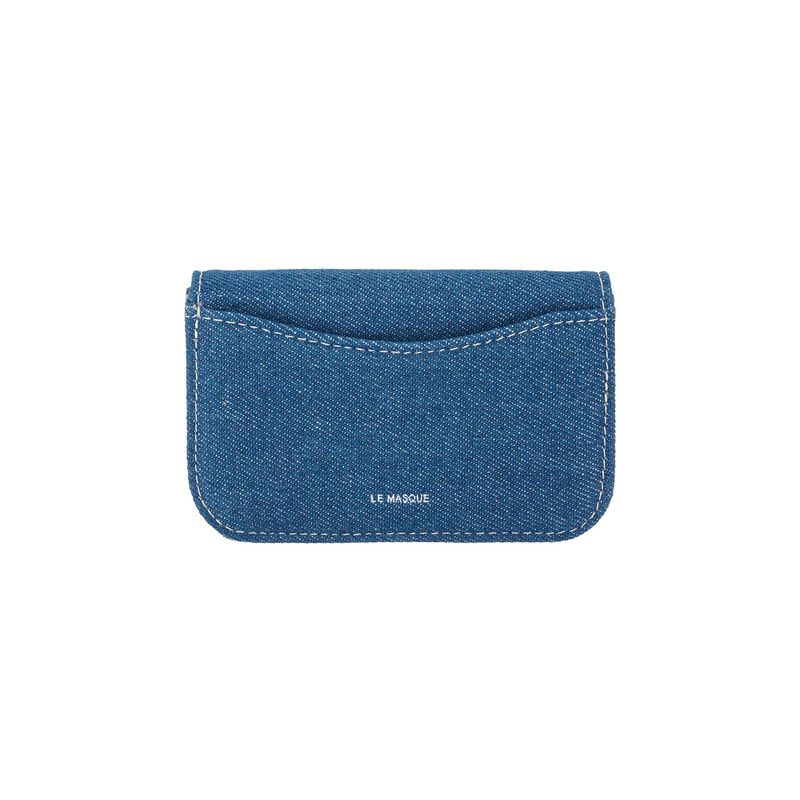 Heart Lock Compact Card Wallet denim