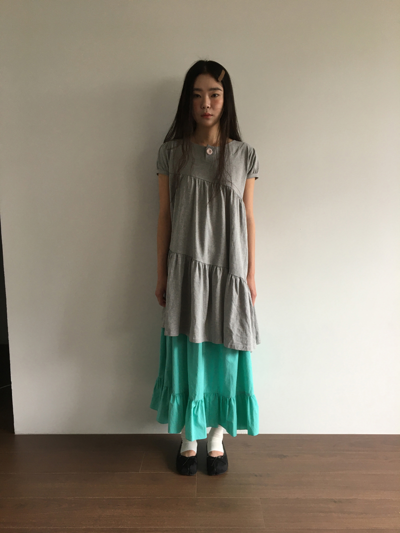 クロス ボタン ドレス (2color) 