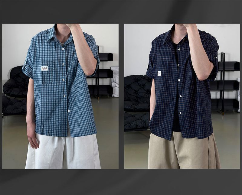 Mirel Check Roll-Up Half Shirt