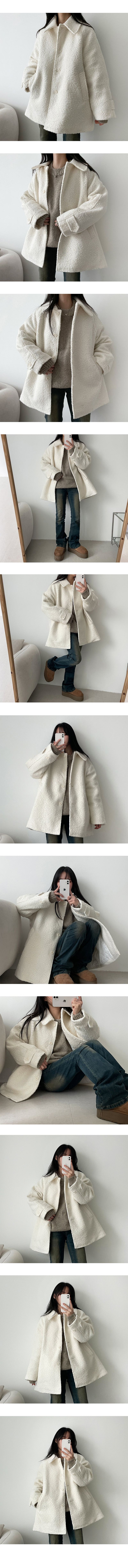 [Quilted] Ritto curly wool coat