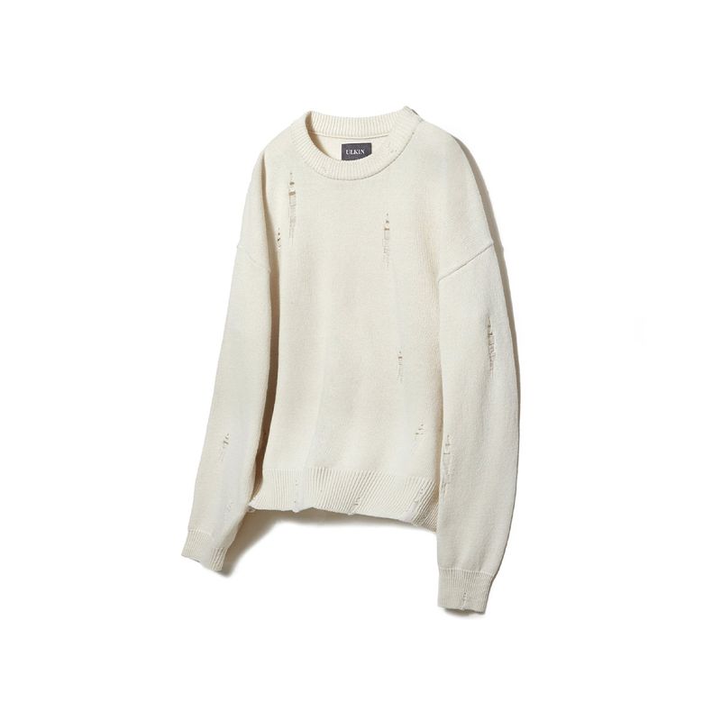 [24SS LSD COLLECTION]  Damaged Round Knit_Oatmeal