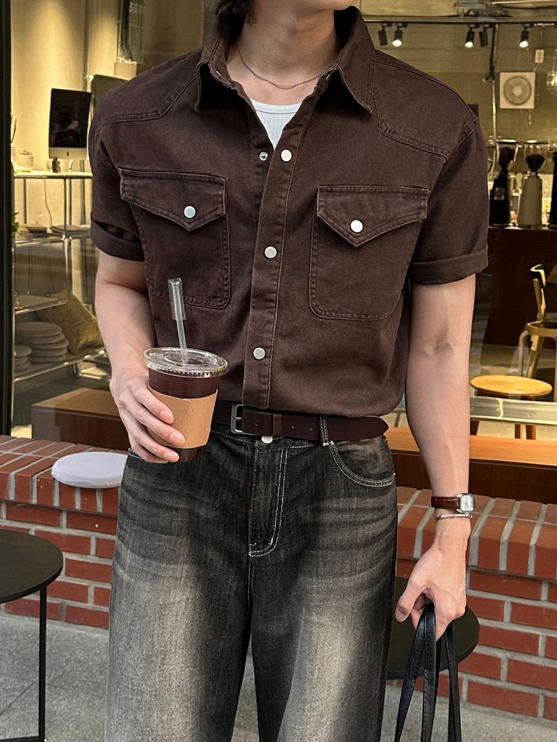 LMN Cattle Caccion Western Cotton Short-Sleeved Shirt (3 colors)