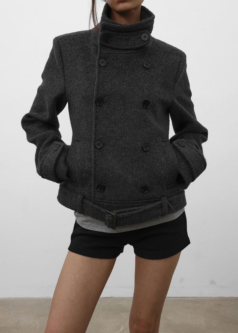 BLACKUP（ブラックアップ）の「[MADE] Molte Double-Button Slim Short Coat (30% Wool)（Jackets/Outerwear）」
