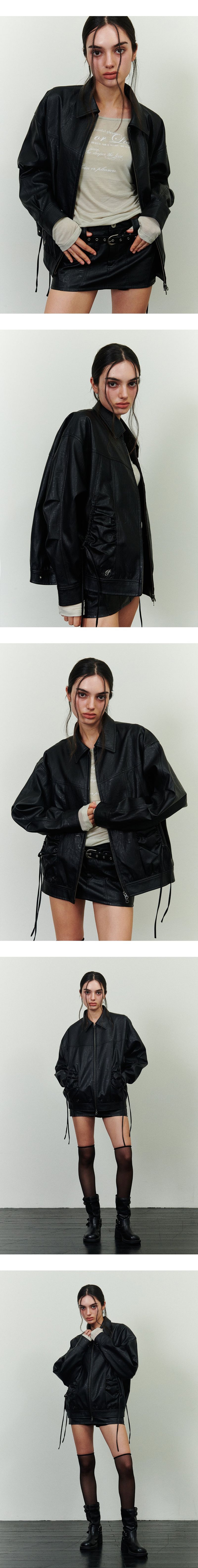 CIELO LEATHER JACKET black