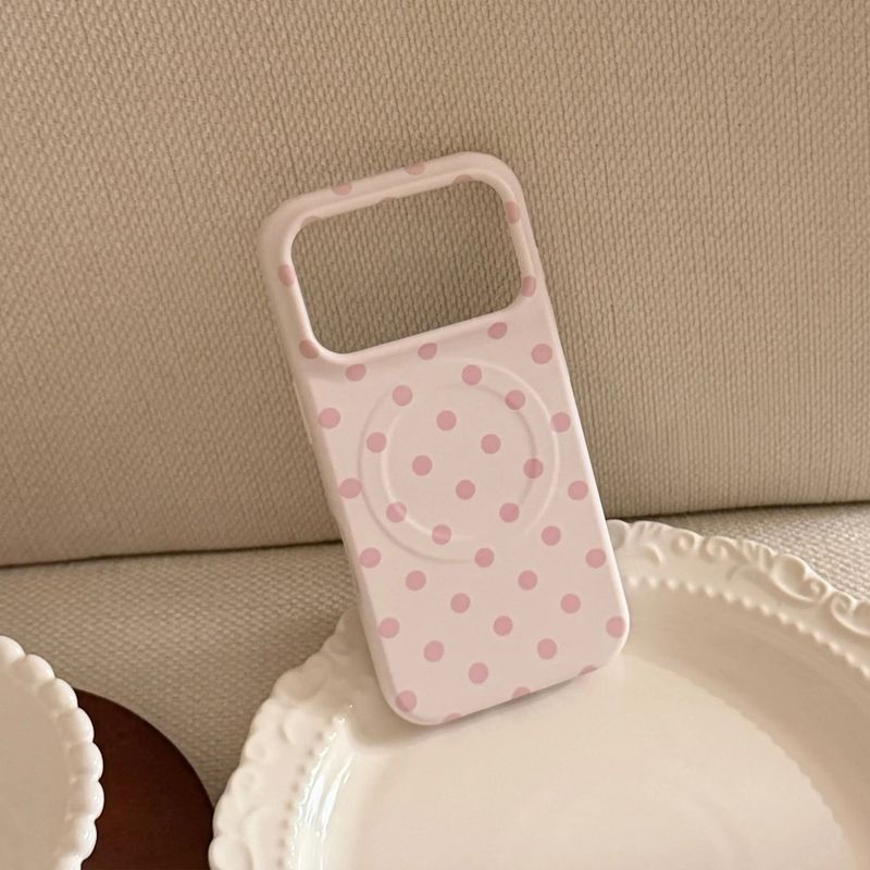 Pink Polka Dot Star Magnetic Stand Case