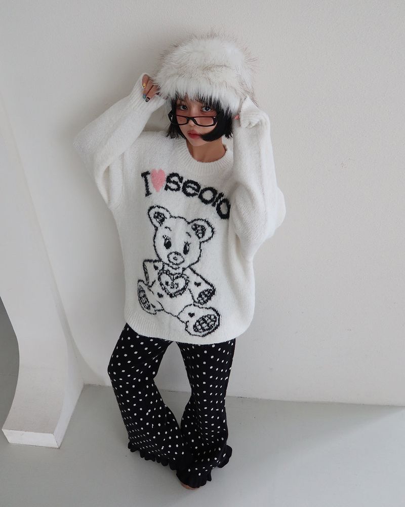 Delight-J（ディライトジェイ）の「Kitchee bear oversized knitwear（Tops）」