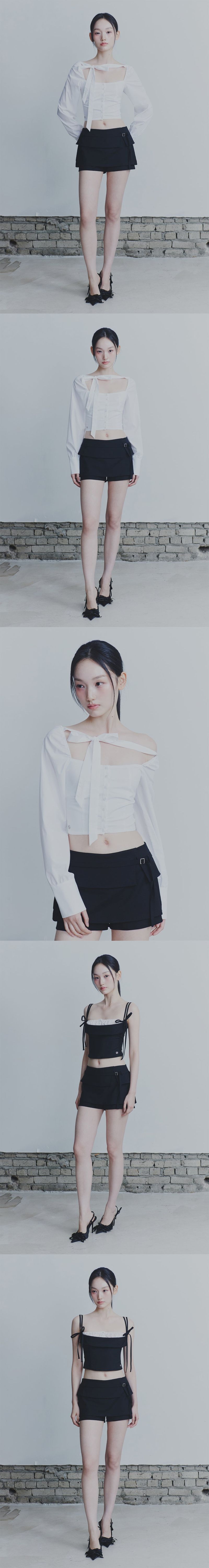 HEART BELTED MINI SKIRT black