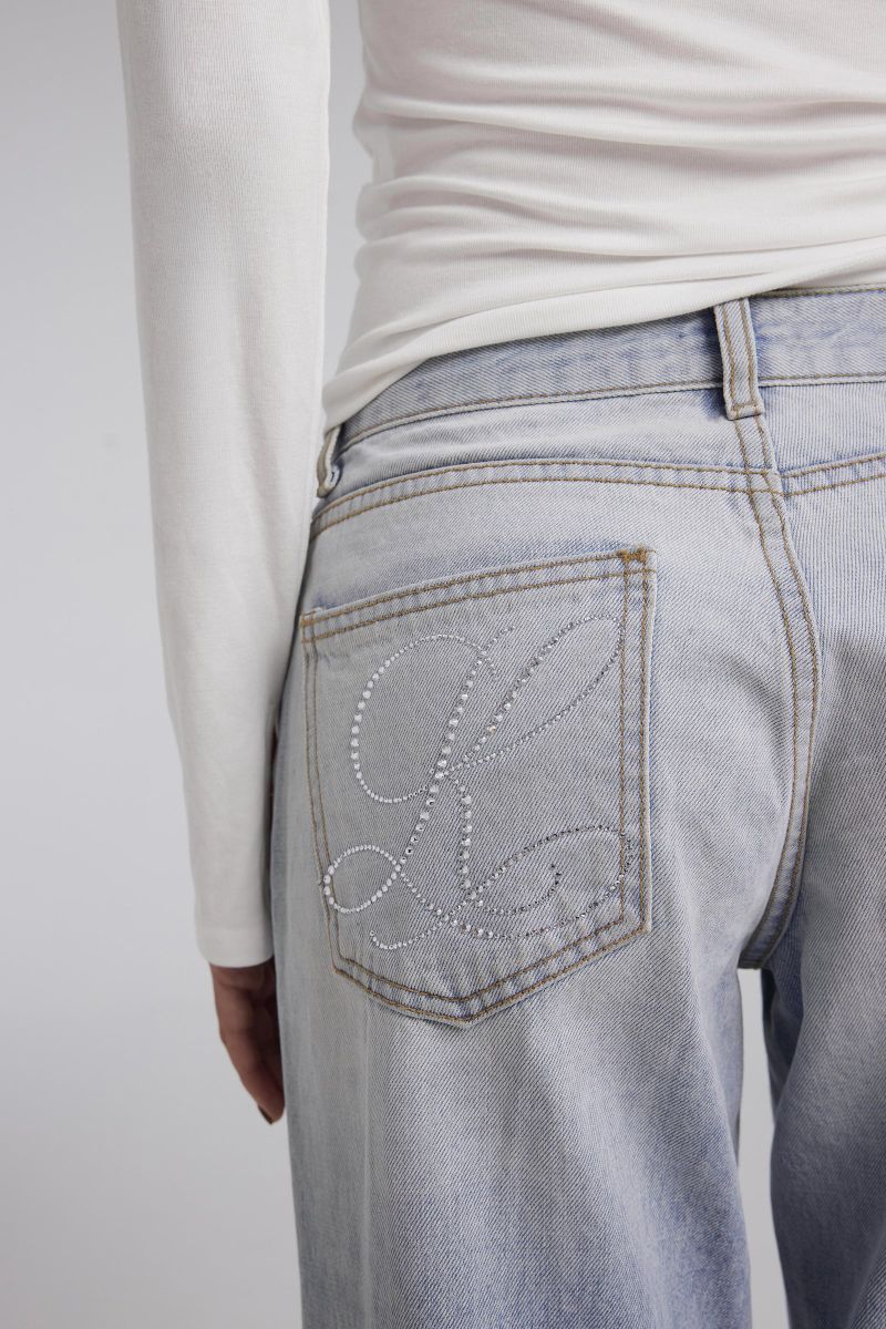 Krystal Clean Straight Low Jeans, Light Blue