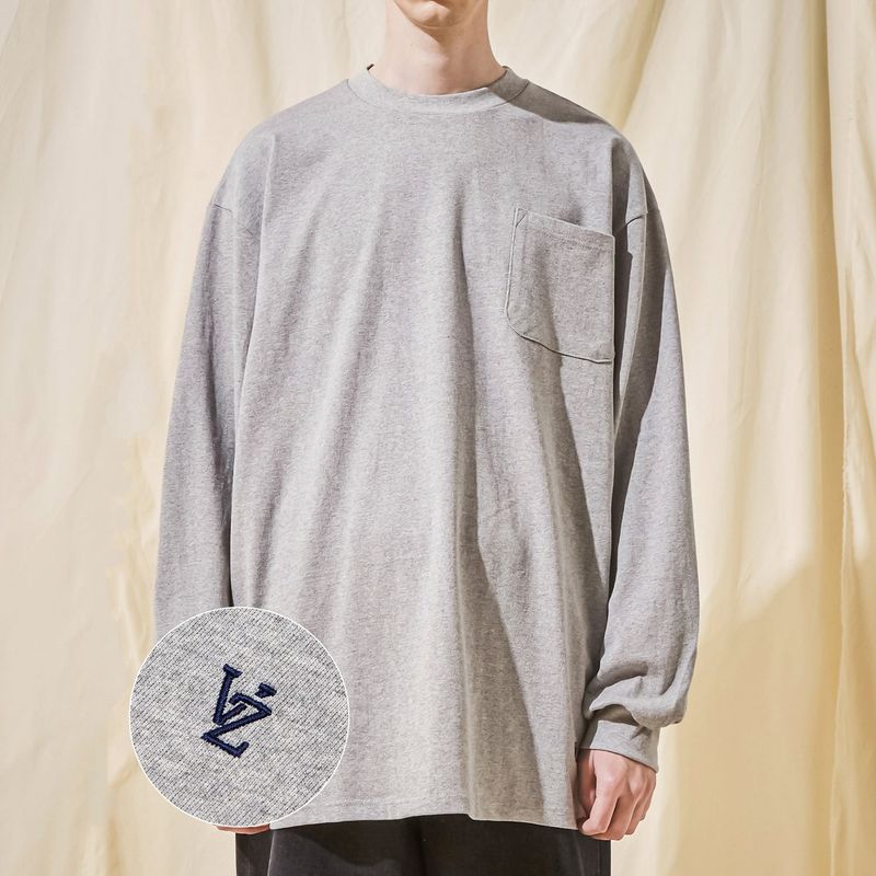VARZAR(バザール)の「VZ Logo Big Over Fit Pocket Long Sleeve Gray(Tops)」