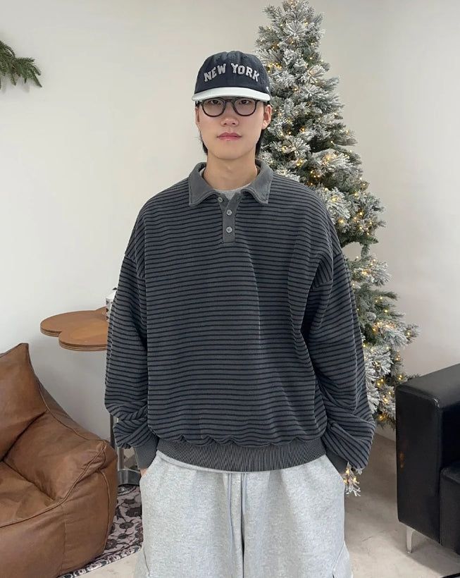 SATIIIZ(サティーズ)の「Peron Pigment Collar ST Sweatshirt(Tops)」