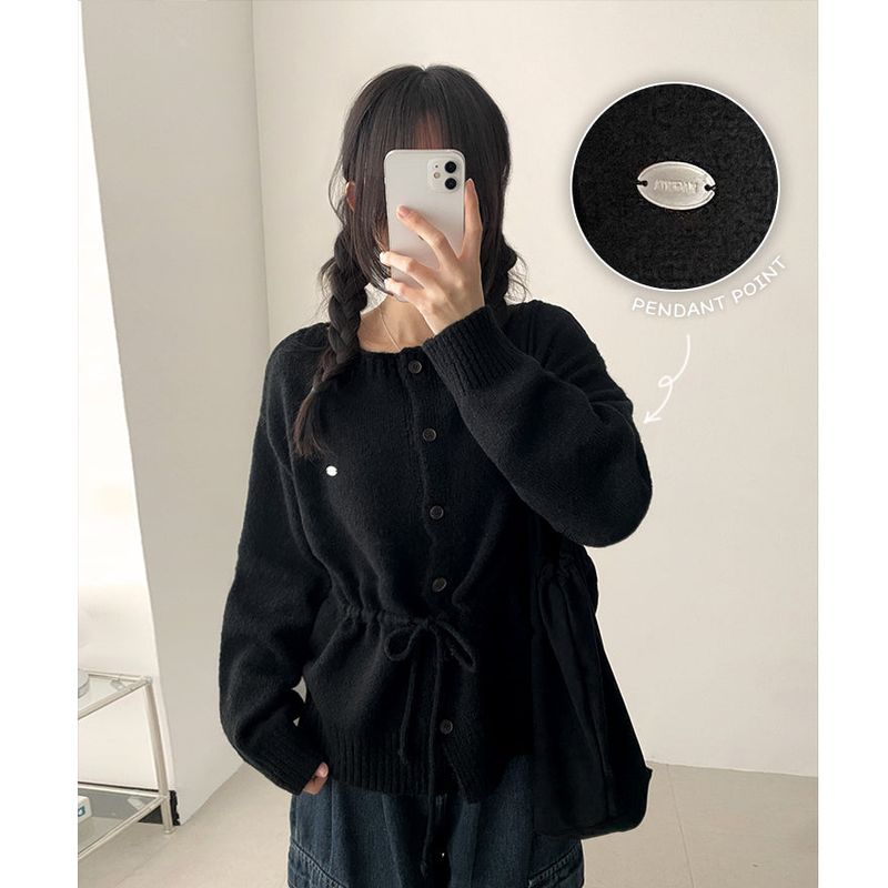 Ravi Pendant Waist String Knitted Cardigan 