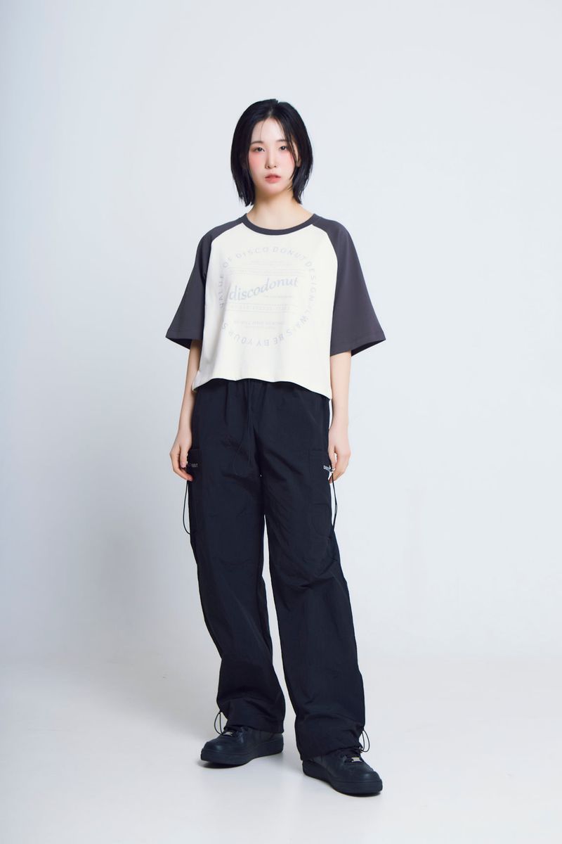 circle print raglan ½T-shirts_charcoal/ivory