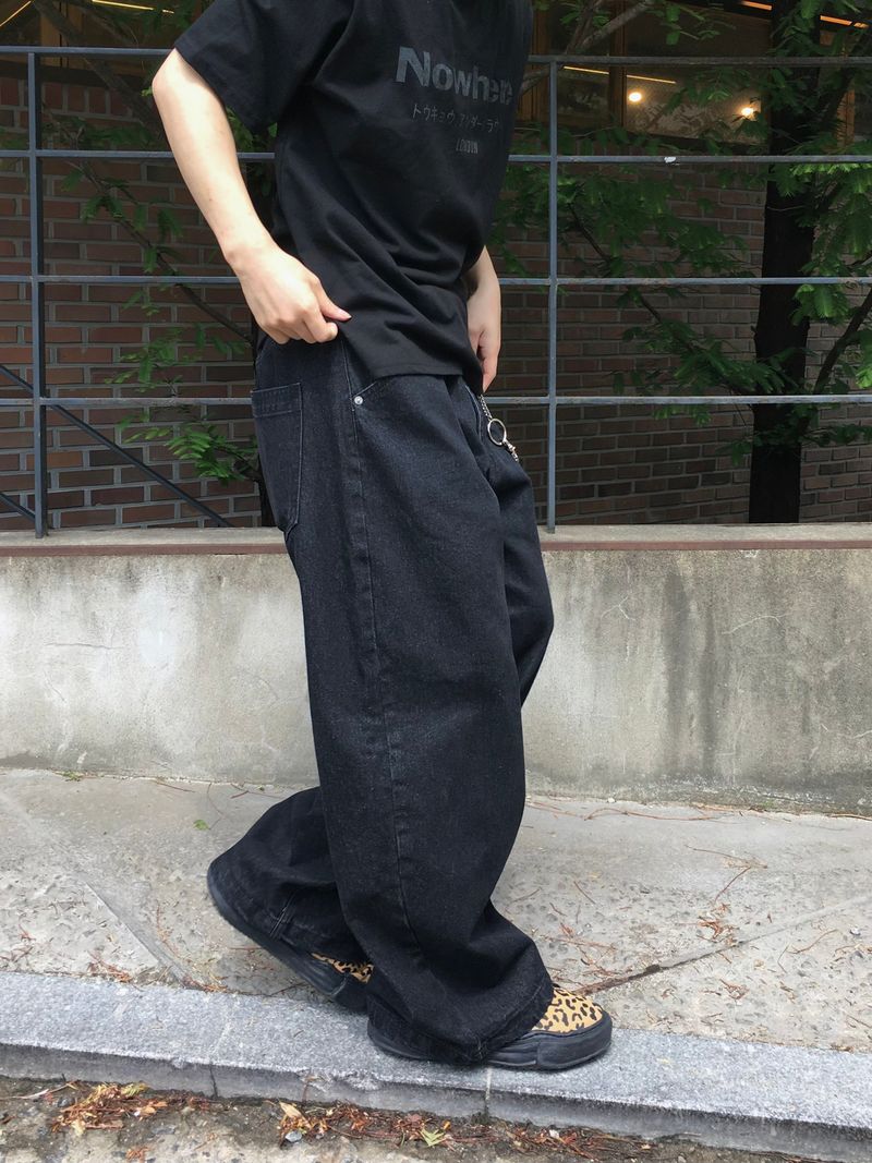 A-N Basic Wide Denim Pants 2C