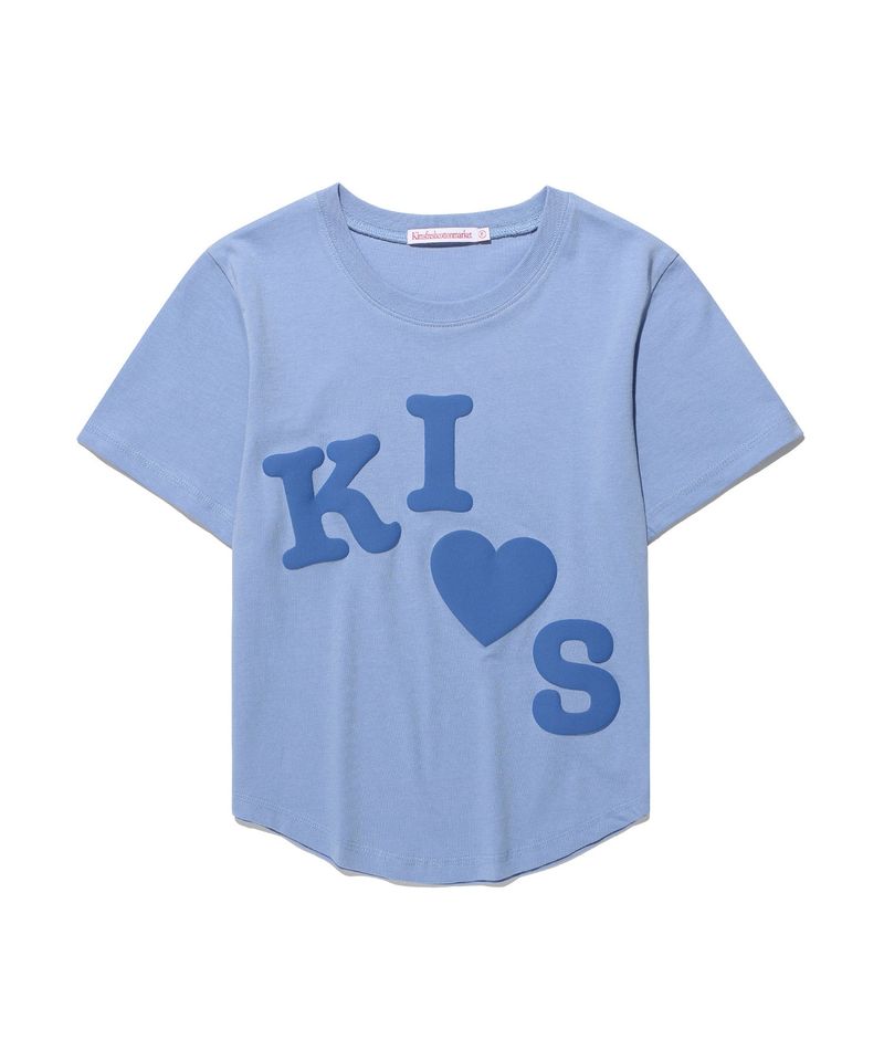 Kims Fresh Cotton Market(キムス フレッシュ コットン マーケット)の「メッシーキスロゴT Blue(トップス)」