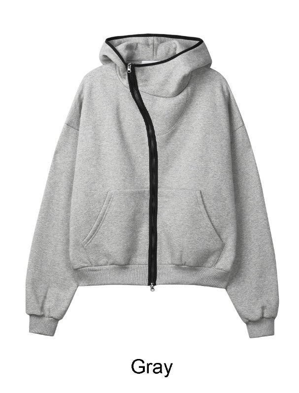 Liane Curved Brushed Hood Zip-Up