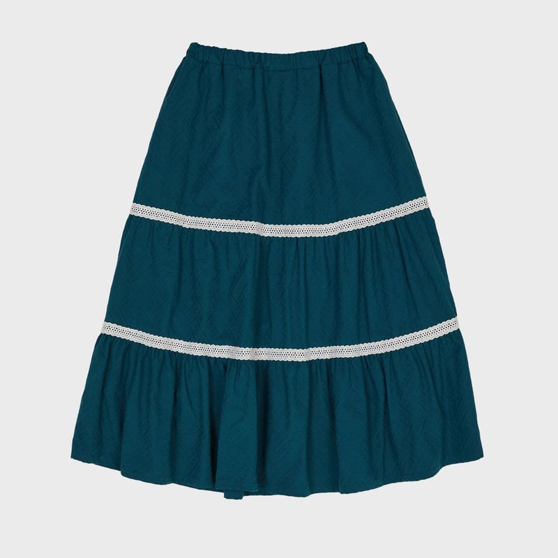 Lace Flare Midi Skirt