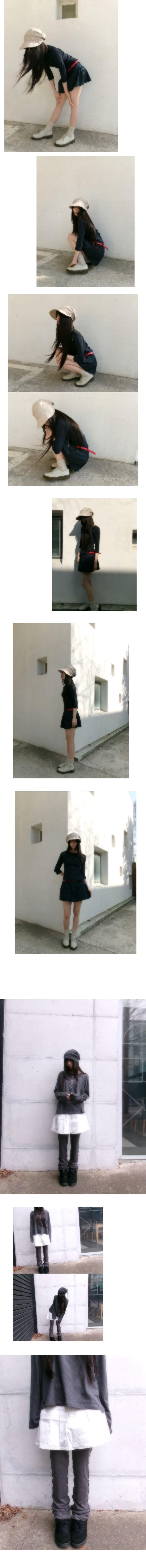 shirring mini skort