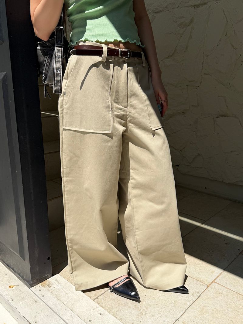 MUZESEOUL（ミューズソウル）の「Wide pocket cotton pants(2color)（Pants）」