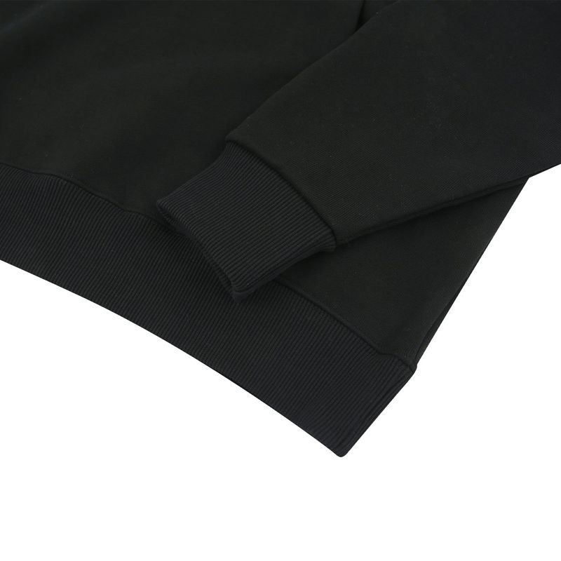 DOUBLE LOOP LOGO SLEEK HOODIE SWEATSHIRT BLACK