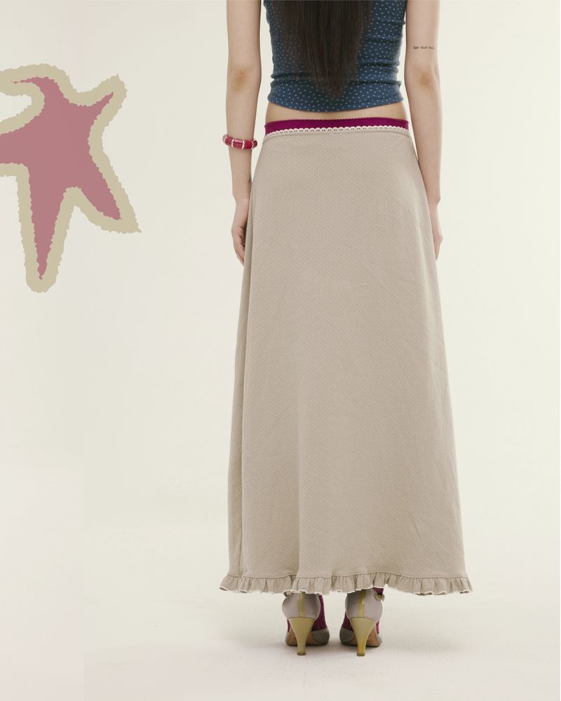 Ruffle long skirts vintage mint