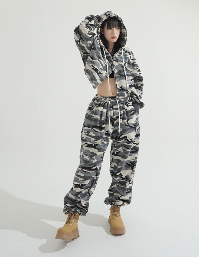 Camouflage Wide String Pants