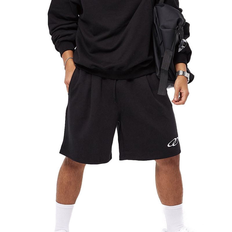 Double Loop Logo One Tuck Bermuda Pants Black