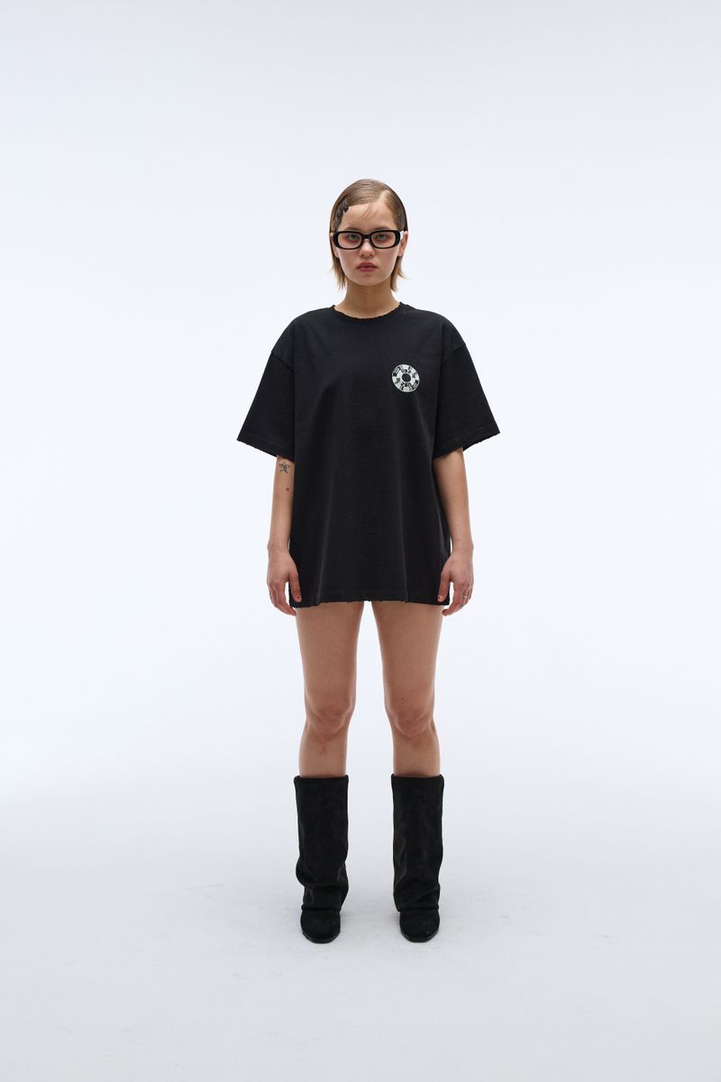 EEERRR Record artwork damage washing T-shirt (Black)