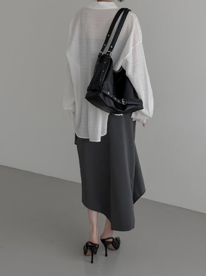 Luen Unbalanced Wrap Long Skirt