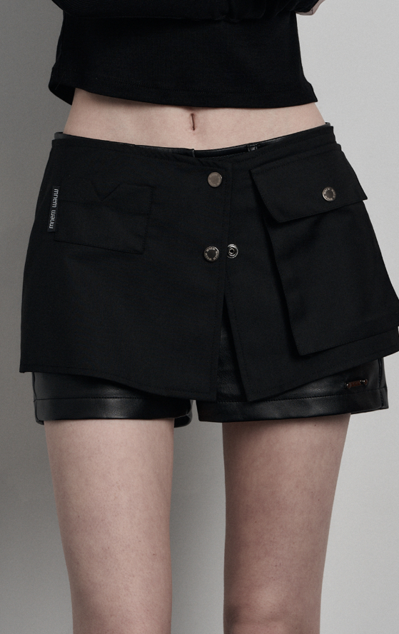 [mnem] card pocket wrap belt (black)