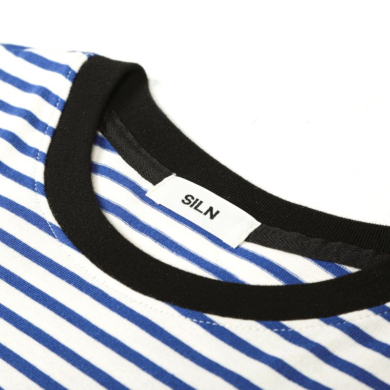 Stripe knot t-shirt (COBALT BLUE)