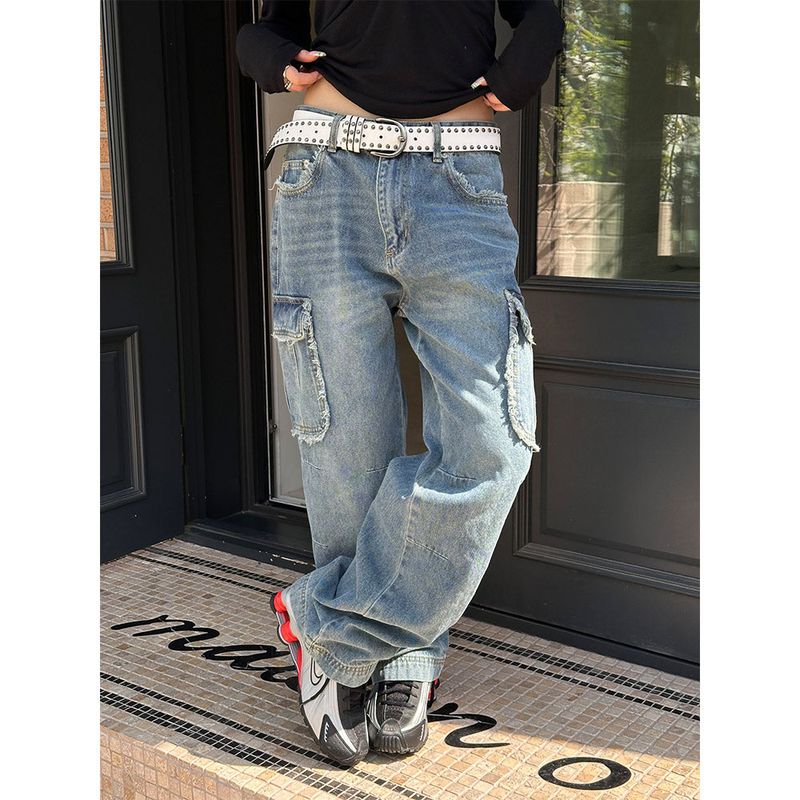 LAURANT（ロラン）の「[Unisex] Fringe cargo denim pants(3color)（Pants）」