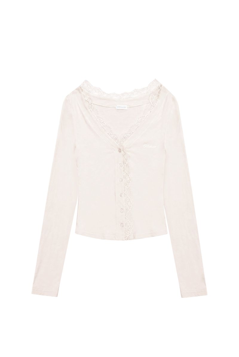 Kleesier（クリーシーア）の「Cream donuts sheer cardigan, Milk Tea（Tops）」