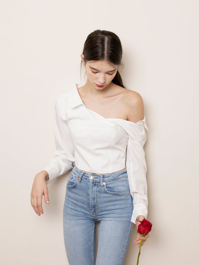 Ines shirts bustier (White)