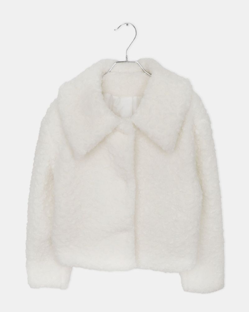 Neyu Collar Sherpa Quilted Fur Half Jacket