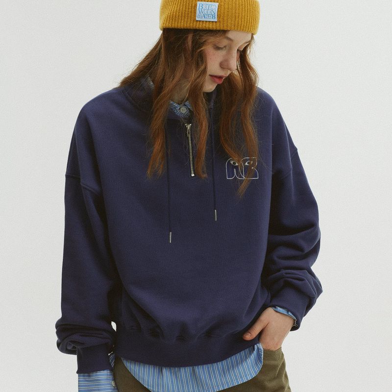 Between A and B（ビットウィーンエーアンドビー）の「HIGH NECK STRING SWEATSHIRT_NAVY（Tops）」