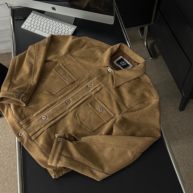 ASCLO Suede Crop Trucker Jacket (4color)