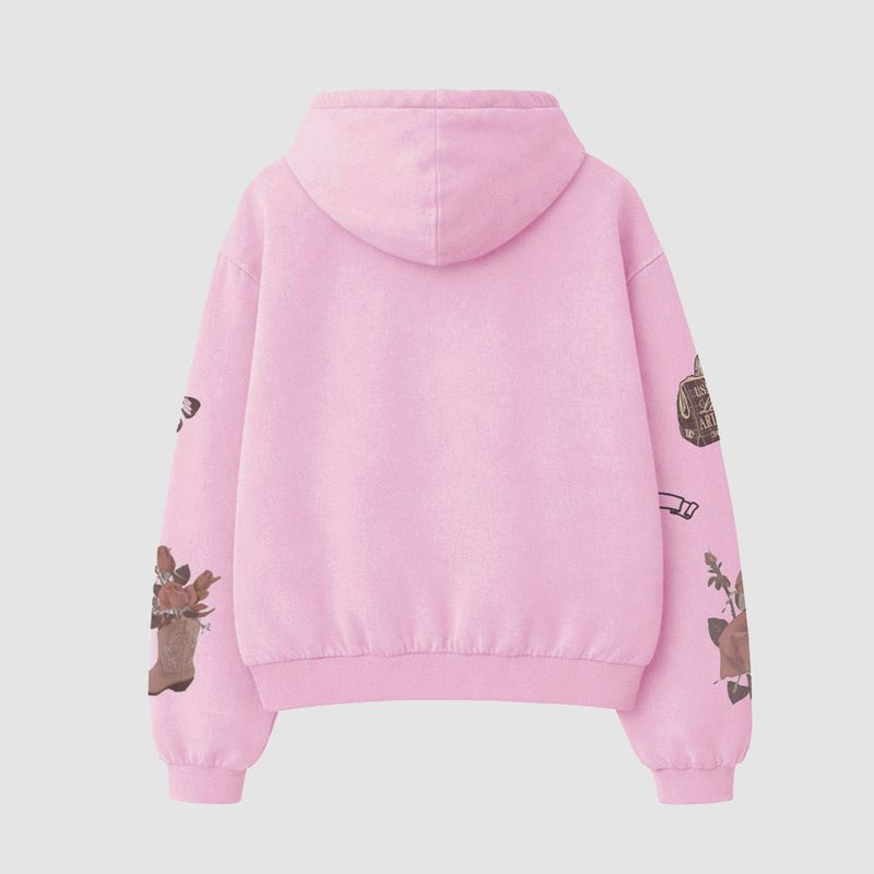 Souvenir Zip up Hoodie_Pink
