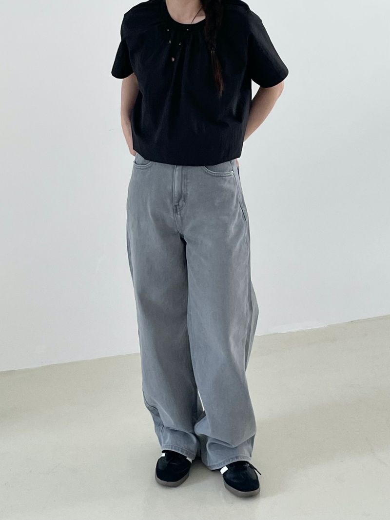 String point short-sleeved