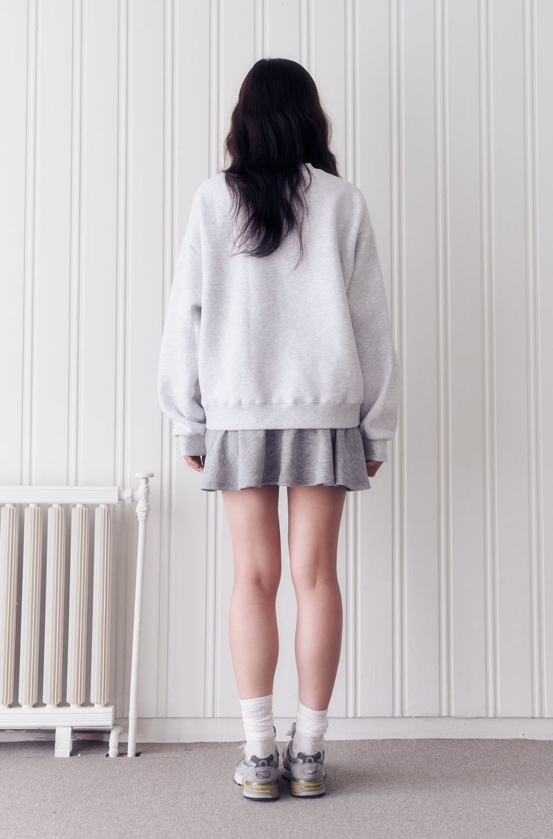 Lettering Round Neck Sweatshirt (W-MELANGE)